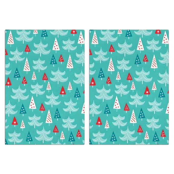 2 Pcs Funny Kitchen Towels,Turquoise Christmas Tree Pattern Microfiber Dish Towels,Kitchen Tea Towels,Kitchen Towel Set (18" X 26")