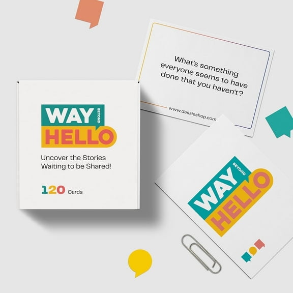 Dessie Way Beyond Hello: 120 Unique Conversation Cards, Therapy Games, and Questions for Couples, Families, and More. Perfect for Dinner Dates, Ice Breakers, and Getting to Know You Games