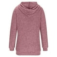 thumbnail image 5 of Miluxas Hoodies for Women Casual Long Sleeve Textured Knit Loose Drawstring Hooded Sweatshirt Pink XL(XL), 5 of 6