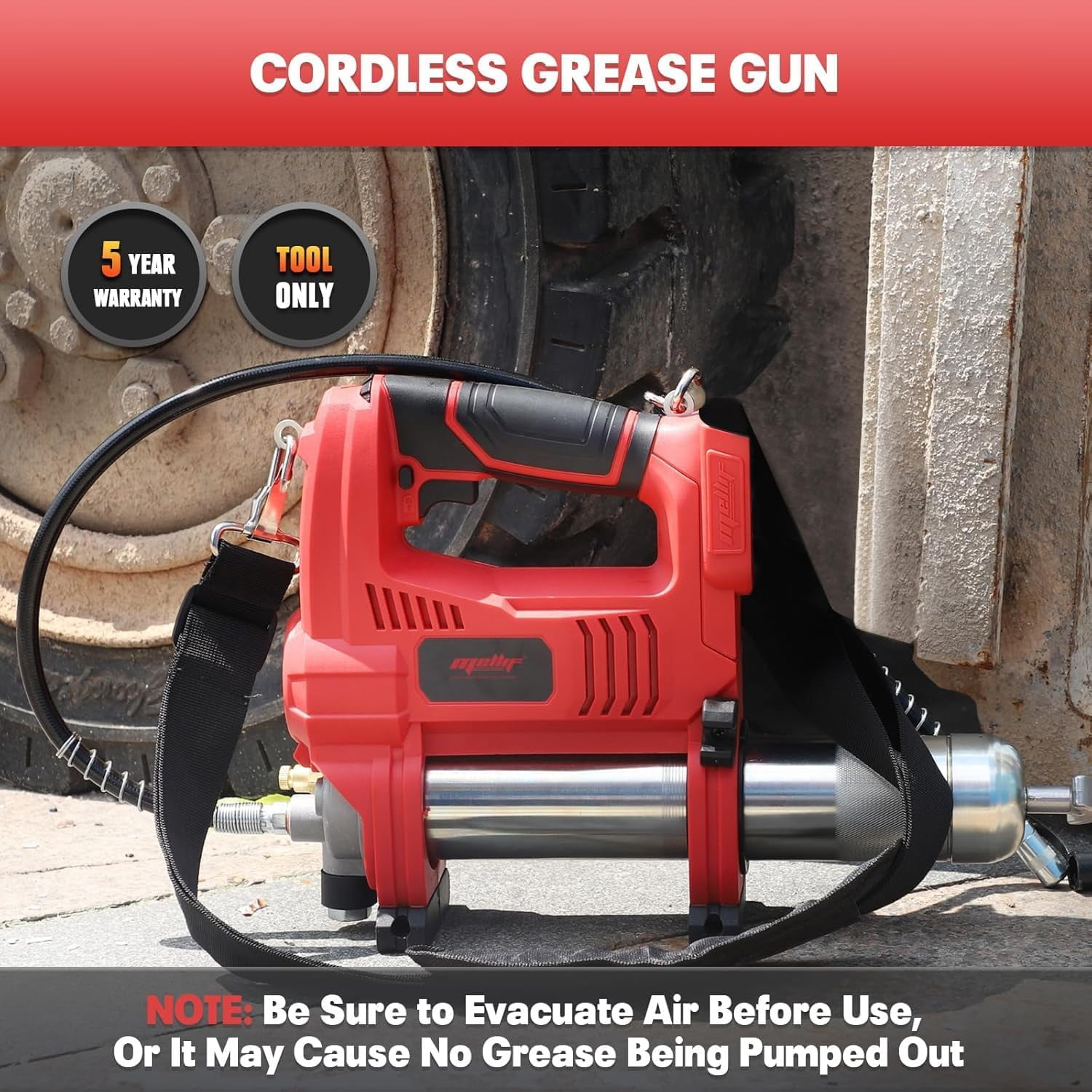 Brushless Power Grease Gun Compatible with Milwaukee 18V Battery (Tool ONLY)