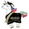 thumbnail image 3 of Anagram Graduation Magical Unicorn 33"x32" Animal Foil Balloon, Black Gold Multi, 3 of 3