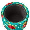 thumbnail image 6 of The Pioneer Woman Vintage Floral Round Storage Ottoman with Wood Tray Lid, Teal, 6 of 8
