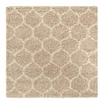 thumbnail image 3 of Unique Loom Trellis Shag Collection Area Rug - Ruby (5' 3" Square Light Brown/Ivory), 3 of 11