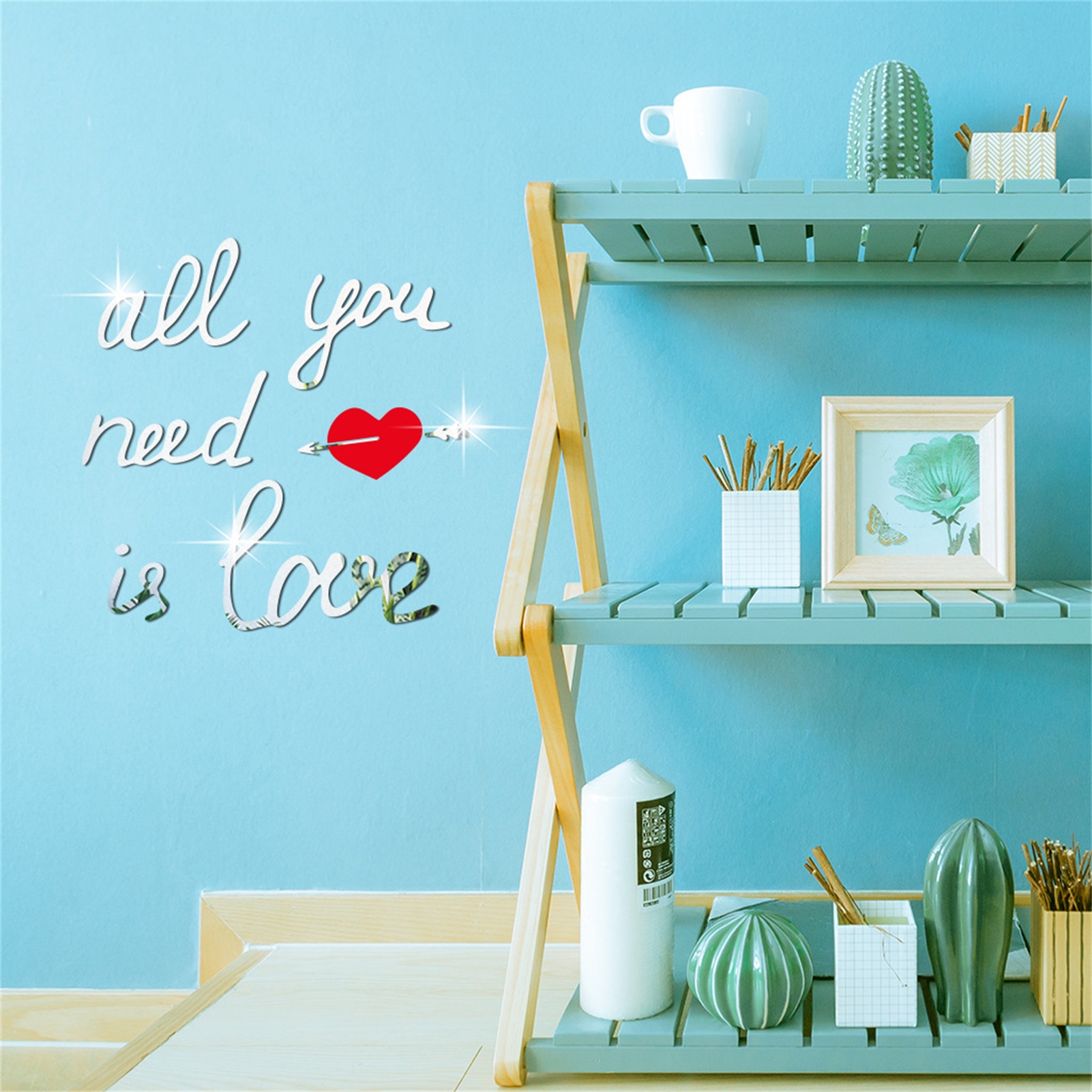 jiaroswwei 1 Set Mirror Sticker Decorative Threedimensional Acrylic