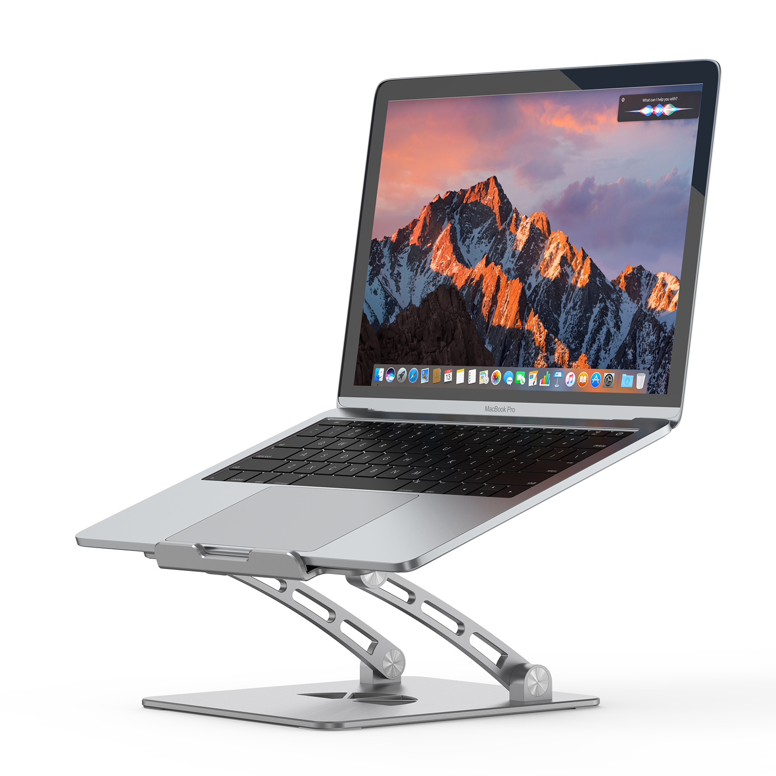 Anivia-Gray Aluminum Adjustable Laptop Stand Elevated Portable Laptop Riser, 10 to 17 Inches Laptop Stand for Desk Foldable, Ergonomic Computer Notebook Stand Holder for Laptop (Ship from USA)