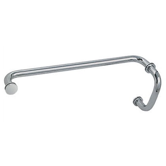 CRL BM6X18PN Polished Nickel 6" Pull Handle and 18" Towel Bar BM Series Combination With Metal Washers