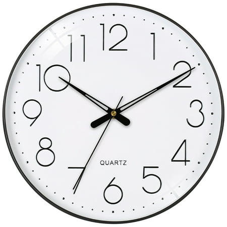 Unique Bargains Non-Ticking Modern Battery Operated Wall Clock White