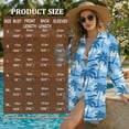 thumbnail image 7 of Xoenoiee Blue Palm Tree Cloud Print Women's Long Sleeve Shirt Button Down Tunic Dresses Beach Cover-ups Curved Hem Oversized Blouse Tops with Pockets, 2XL, 7 of 7