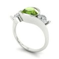 thumbnail image 2 of Three-Stone Engagement Ring for Women - 3.5ct Natural Peridot in 14K White Gold Promise Ring, 2 of 7