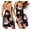 Black Floral, variant on Striped Cotton Nightwear Sexy Nightgown for Women