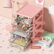 thumbnail image 5 of Caja de almacenamiento de escritorio, organizador de cajones pequeños de plástico con compartimentos multicapa y diseño transparente para una fácil visualización, asas antideslizantes y, 5 of 8