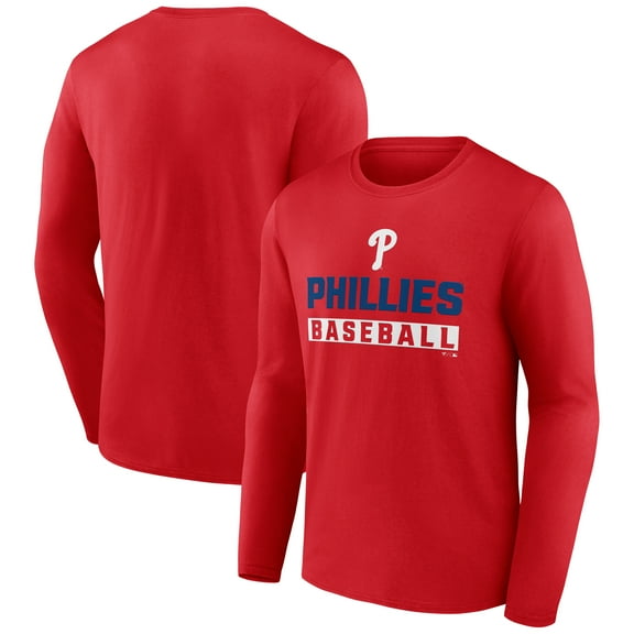 Men's Red Philadelphia Phillies Let's Go Long Sleeve T-Shirt