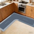 thumbnail image 6 of EazyTech Non-Slip L-Shaped Kitchen Rug, Machine Washable Absorbent Floor Mat for Bathroom, Living Room, Laundry Room Velvet Fleece, 6 of 7
