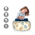 thumbnail image 2 of Easter Storage Toy Bag Chair, Celebration with Intricate Floral Ornaments, Stuffed Animal Organizer Washable Bag, Large Size, Pale Yellow Slate Blue, by Ambesonne, 2 of 3