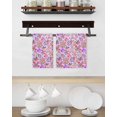 thumbnail image 3 of Spring Floral Kitchen Dish Towels for Drying Dishes Set of 2, Retro Watercolor Flowers Leaves Plants Purple Waffle Weave Microfiber Hand Tea Bathroom Towels Quick Dry & Absorbent Towel 15.7x23.6, 3 of 7