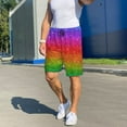 thumbnail image 6 of Balery Rainbow Glitter Men's Cotton Knit Pajama Shorts Waistband & Pockets,Short Pajama Pants-Large, 6 of 8