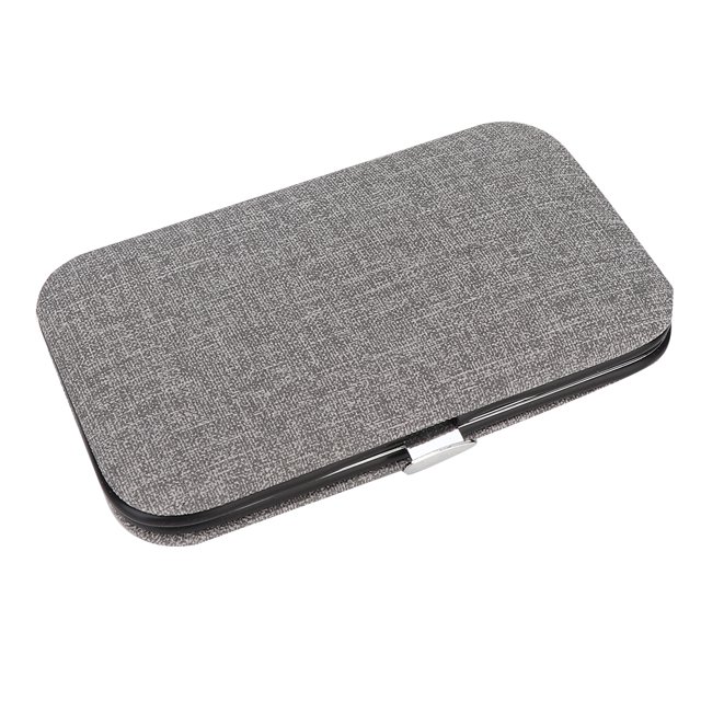 Juego de 8 herramientas de manicura de acero inoxidable, cortaúñas, lima de uñas, kit de agujas para eliminar granos, gris