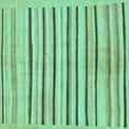 thumbnail image 1 of Ahgly Company Machine Washable Indoor Square Solid Turquoise Blue Modern Area Rugs, 8' Square, 1 of 4
