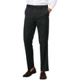 thumbnail image 4 of Pantalones de rayas INSPIRE CHIC para hombre, corte slim, pantalones formales de frente plano, 28 negro, 4 of 5