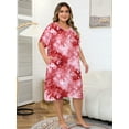 thumbnail image 3 of PinkBeautiM Nightgowns for Women Plus Size Print V Neck House Dress with Pockets, 3 of 6