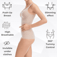 thumbnail image 6 of Farmacell Women's Push-up Camisole, Shaping Control Vest with Flat Tummy and Push-up Effect, Made in Italy, Nude, L, Cod. 607, 6 of 10