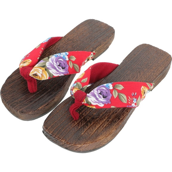 MLINS Japanese Wooden Clogs Slippers for Home Use Lightweight Portable Delicate Sandals Women Shoes 1