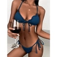 thumbnail image 2 of Women's 2 Piece Swimming Suits Swim Suits Flower Printed Tie Side Swimsuit Women, 2 of 7