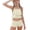 Beige, variant on Girls Swimsuit 2 Piece Adjustable Straps Swimwear with Boyshorts Summer Vacation Beach Bathing Suit Size 6-15