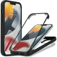thumbnail image 3 of for iPhone 13 Pro Max Case Magsafe,Built-in 9H Tempered Glass Screen Protector,Wireless Charging,Military Dropproof,Dustproof,Real 360,Full Body Shockproof Phone Case(Black/Clear), 3 of 9