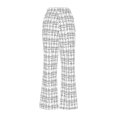 thumbnail image 6 of Womens Pants Plaid Print Straight Tube High Waist Casual Trousers,Pants for Women Plus Size White XXXL, 6 of 6