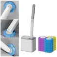 thumbnail image 2 of Snofrid Disposable Toilet Brush - Toilet Bowl Cleaner Brush with Wand, Toilet Cleaning System Kit, Includes 24 Replaceable Heads, for Deep Cleaning and Hygiene, Easy One-Press Detachable Design, 2 of 9
