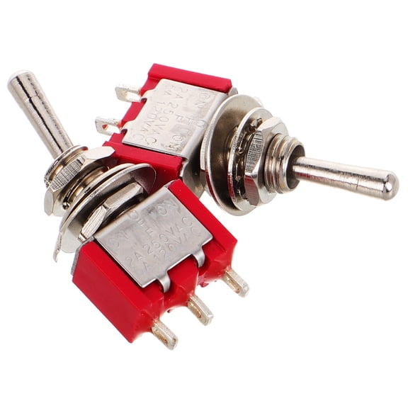Hytrove Heavy Duty Toggle Switch Red 2Pcs MTS-102 Industrial Controls