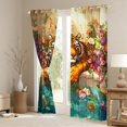 thumbnail image 4 of Feelyou Kawaii Cartoon Tiger Black Out Curtains, Vintage Garden Spring Flower Curtains Pack of 2 (42x63 Each), Teens Kids Boys Girls Bedroom Curtains, Living Room Curtains Decor, 4 of 7