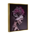 thumbnail image 3 of Woman Floral Headwrap Portrait Botanical & Floral Photograph Metallic Gold Framed Art Print Wall Art, 3 of 6