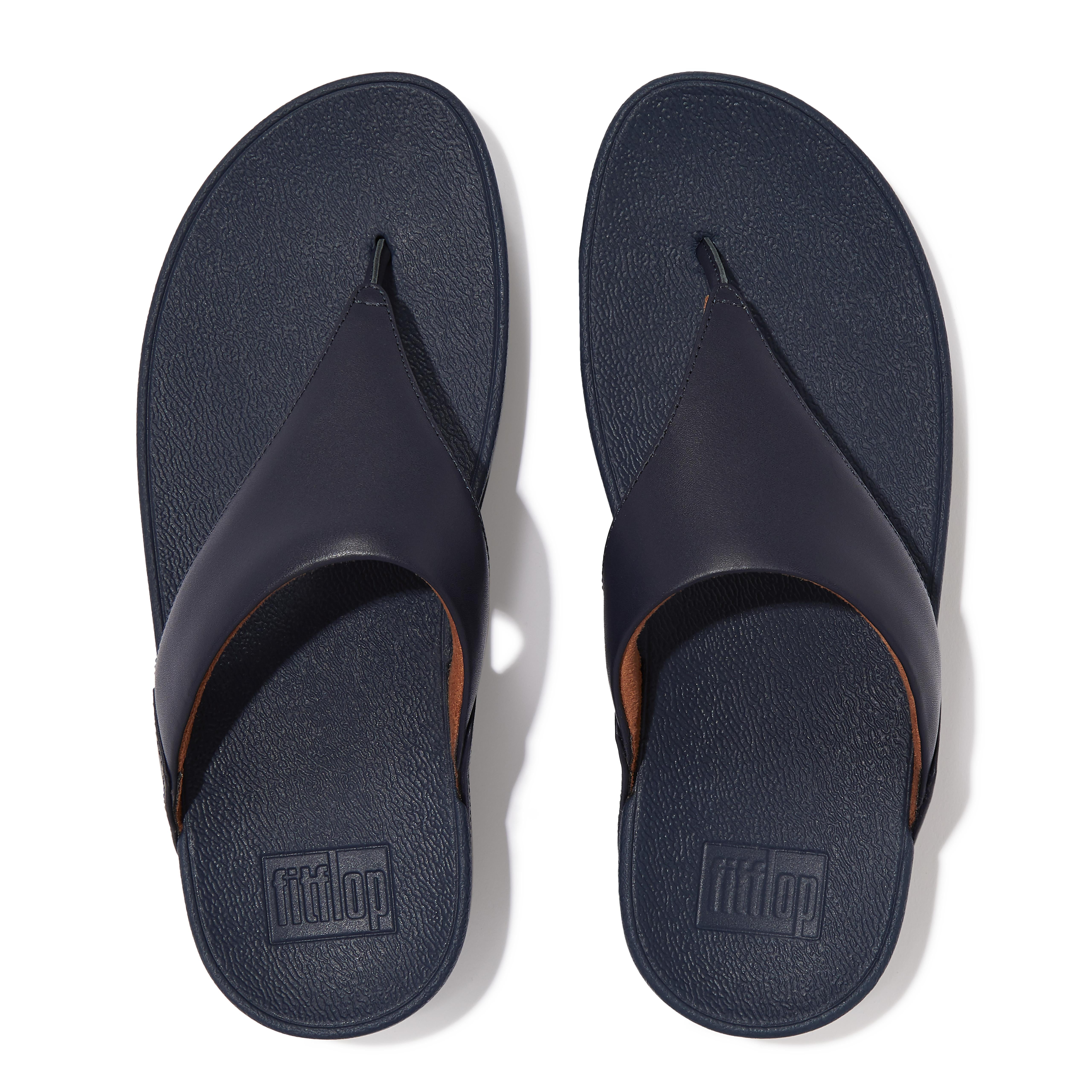 Fitflop Women's Lulu Leather Toe-Post Wedge Thong Sandals