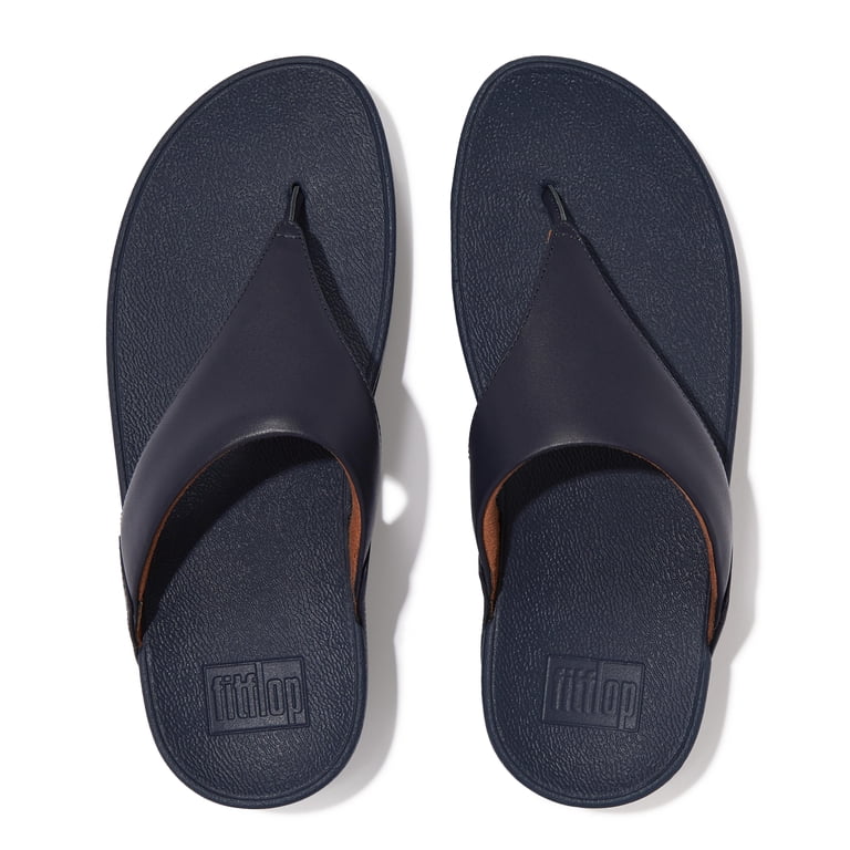 Fitflop Women's Lulu Leather Toe-Post Wedge Thong Sandals