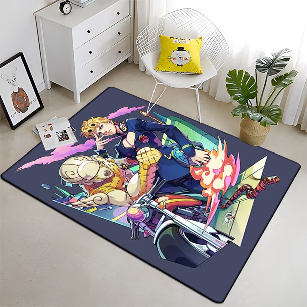 Jojo - Alfombra de pintura animada Área grande Negro Suave Decoración para el hogar Boho Picnic32100x150cm (39x59 pulgadas)100x150cm (39x59 pulgadas) zhangyuxiang unisex