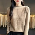 thumbnail image 3 of yillto Womens Fall Winter Sweaters Mock Neck Pullover Long Sleeve Knit Warm Lightweight Loose Sweater, 3 of 7