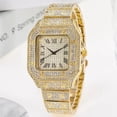 thumbnail image 2 of Cross-Border Square Watch Starry Steel Belt Diamond-Embedded European and American Men's Roman Scale Starry Fashion Quartz Watch, 2 of 9