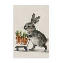 Bunny with Carrots Canvas Art, 20 x 30, Made In USA