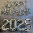 thumbnail image 4 of 2025 Feliz Año Nuevo Globos Banner Número Oro Rosa Letra Globo De Aluminio Decoración De Fiesta De Nochevieja Bolas Suppl, 4 of 5
