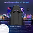 thumbnail image 5 of Mr IRONSTONE Gaming Chair for Adults, 7 Point Massage Computer Chair with Bluetooth Speakers RGB, Heavy Duty 400lbs Ergonomic PC Chair with 3D Armrests Footrest, Black/White, 5 of 9
