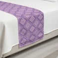 thumbnail image 2 of Antique Oriental Bed Runner, Repetitive Lilac Traditional Floral Squares Illustration, Decorative Accent Bedding Scarf for Hotels Homes and Guestrooms, Twin, 19.5" x 68",Purple, by Ambesonne, 2 of 2