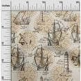 thumbnail image 2 of oneOone Cotton Cambric Light Brown Fabric Nautical Prints Sewing Material Print Fabric By The Yard 42 Inch Wide, 2 of 4