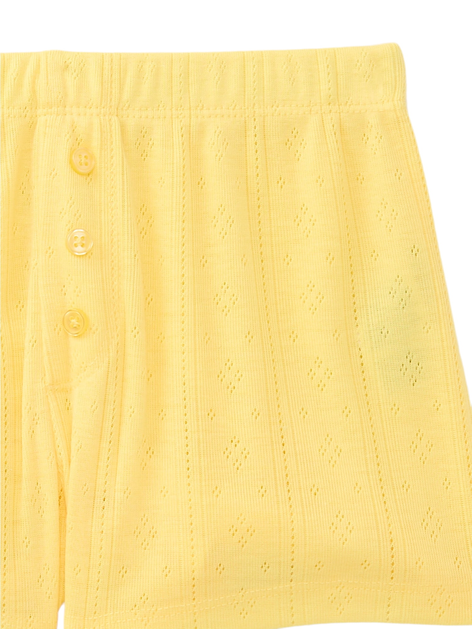 Wonder Nation Girls Pointelle Short Sleeve Top and Shorts Pajama Set, 2-Piece, Sizes 4-18