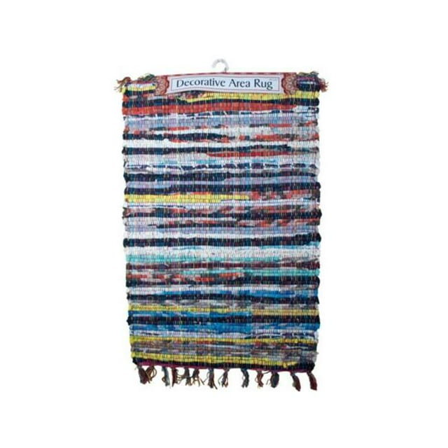 Kole Imports OT868-16 Tapis Chindi Rayé Multicolore - Pack de 16