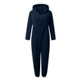 thumbnail image 5 of Girls Fleece Zip Up Jumpsuits Kids Hooded Rompers Costume Winter Clothes 5 14 Years Navy, 5 of 5