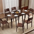 thumbnail image 2 of Costway Extendable Dining Table Set with 2 Half-Round & 1 Rectangular Tables for 6-8 People Walnut, 2 of 10