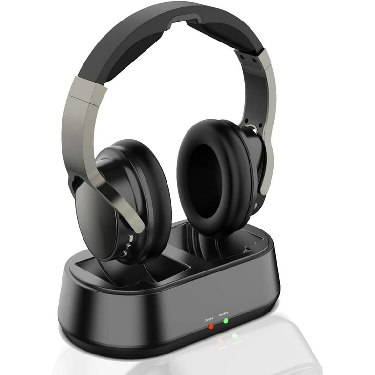 Rybozen Wireless TV Headphones with Transmitter Dock, Over-Ear Cordless  Headset with RCA / 3.5MM Input