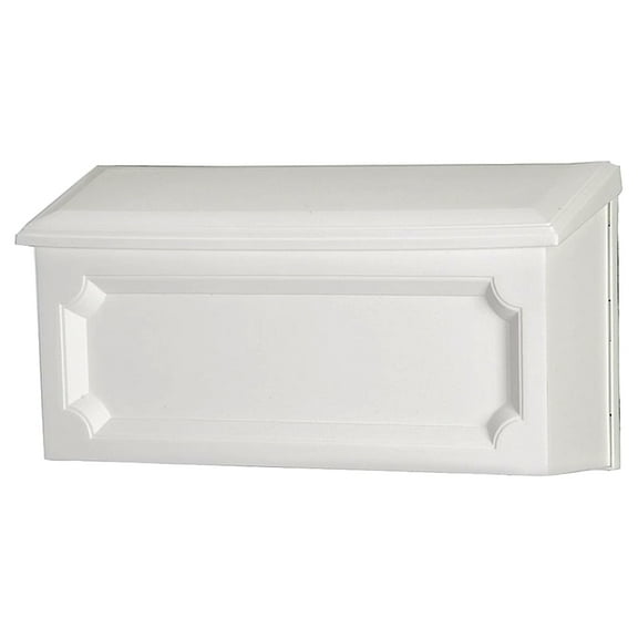 Gibraltar Mailboxes Windsor Small, Plastic, Wall Mount Mailbox, White, WMH00W04